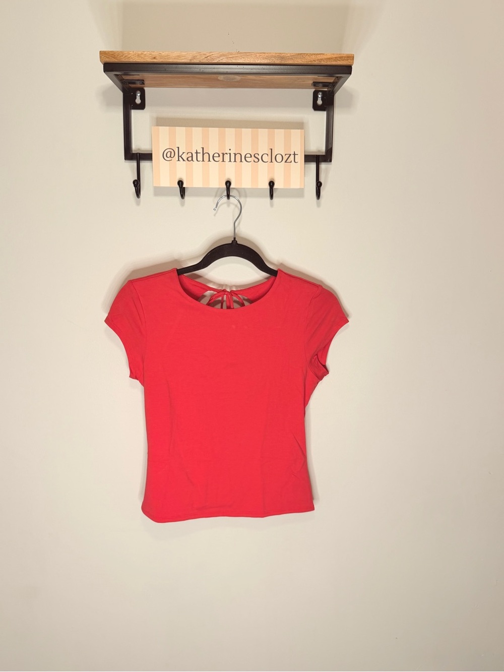 Garage Red Short-Sleeve Tie-Back Tee